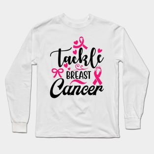 Tackle Breast Cancer Awareness Football Pink Ribbon Boys Kid, tackle breast cancer Long Sleeve T-Shirt